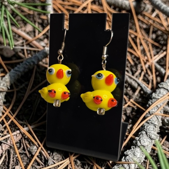 Jewelry - Lampwork Glass Duck Earrings